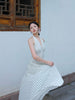 Polka Dot Roman Holiday French Halter Neck Dot Long Dress