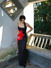 Dark Night Crimson Skirt Red Rhythm Exquisite Dream Retro Floral New Chinese Style Halter Dress