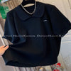 Plus Size Women's Summer French-Style Knitted Short-Sleeve Relaxed Fit Sweater Fits 331 lb