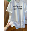 Plus Size Women's Summer Casual Patchwork Printed Mesh Short-Sleeve Relaxed Fit T-Shirt Fits 331 lb