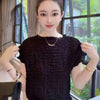 Plus Size Women's Elegant New-Style Pleated Short-Sleeve T-Shirt Fits 331 lb