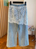 Plus Size Women's Summer New-Style Casual Lace Patchwork Relaxed Fit Pants Fits 99-331 lb