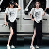 Plus Size Fashionable Printed Short-Sleeve Two-Piece Set Fits 331 lb