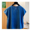 Plus Size Women's New-Style Casual Denim Short-Sleeve Relaxed Fit Shirt Fits 331 lb