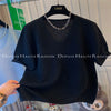Plus Size Women's Summer Casual Knitted Relaxed Fit T-Shirt Fits 331 lb