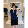 Plus Size Women's Summer New-Style Patchwork Short-Sleeve Relaxed Fit T-Shirt Fits 331 lb