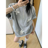 Plus Size Women's Summer Casual Embroidered Short-Sleeve Relaxed Fit Sweatshirt Fits 331 lb