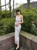 White Dew Elegant Skirt Classic Fresh and Simple New Chinese Style Lace Floral Slim Fit Maxi Dress