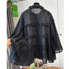 Plus Size Women's New-Style Pleated Chiffon Shirt Fits 331 lb