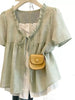 Plus Size Women's Summer French-Style Elegant Puff-Sleeve Shirt