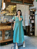 Plus Size Women's Summer French-Style New-Style Vintage Puff-Sleeve Relaxed Fit Dress Fits 331 lb