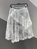 Plus Size Women's Summer Fashionable New-Style Lace Patchwork Denim Skirt Fits 331 lb