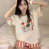 Plus Size Women's Summer Casual Short-Sleeve Relaxed Fit Two-Piece Set