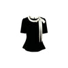 Plus Size Women's Summer French-Style Bow Short-Sleeve T-Shirt