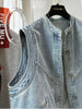 Plus Size Women's Summer Denim Sleeveless Relaxed Fit Vest Fits 331 lb