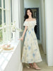 Highly recommends the Fei brand dress with irregular prints exuding a gentle and elegant charm