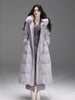 Lily Customized Lace Waist-Cinching White Duck Down Long Puffer Jacket