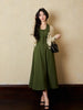 Scarlett Double Collar Waist-Tie Suit Elegant Simple Dress