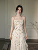 Antique Garden Elegant Retro Floral Flower Print French Dress 2