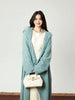 And Thin-Waisted Woolen Three-Color Overcoat with Large Hat and Shawl-Like Robe Coat