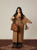 Wool Mid-century Collection Korean Drama Female Lead Gentle Temperament Wool Coat with Built-in Scarf