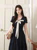 Daisy Princess Color-Block Lace Patchwork Dress 5m Sweep