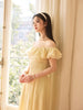 Wannida Ruffled Yellow Blossom Skirt with Wrinkled Surface Dress