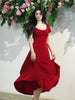 Italian Rose Vintage Style Sophisticated and Elegant Red Mid-Length Short-Sleeve Dress