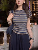 Plus Size Women's Summer Fashionable Casual Short-Sleeve Relaxed Fit Two-Piece Set Fits 331 lb