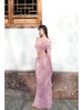 Fallen Petals on a Gentle Pink Qipon Retro Floral Trim New Chinese Style Fresh and Delicate Hollow-Out Young Women's Set