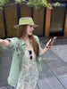 Plus Size Women's Summer Fashionable Floral Two-Piece Set Fits 331 lb