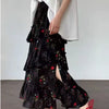 Women's Elegant Floral Pleated Skirt