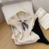 Plus Size Women's Summer New-Style Casual Knitted Short-Sleeve Relaxed Fit Sweater Fits 331 lb