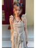 Tie-dye Ink Painting Skirt Irregular Strap Distressed Cotton Linen Patchwork Half Dress Convertible