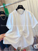 Plus Size Women's Summer New-Style Bow Short-Sleeve T-Shirt Fits 331 lb