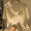 Plus Size Summer New-Style Lace Design Patchwork Short-Sleeve Relaxed Fit T-Shirt Fits 220-331 lb