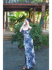 Xiangyunsha Butterfly Skirt Misty Blue-Gray Chinese Style Gradient Cold Feeling Mesh Halter Dress Long Gown