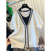 Plus Size Women's Summer New-Style Casual Knitted Short-Sleeve Relaxed Fit Sweater Fits 331 lb