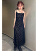 Xiao Ju Chuan Li / Dark Revival Skirt Wabi-Sabi Chinese-Style Vintage Floral Flocked Mesh