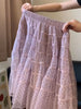 Plus Size Spring Summer French-Style Fashionable New-Style Patchwork Mesh Skirt Fits 331 lb