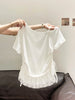 Plus Size Women's Summer French-Style Patchwork Floral Short-Sleeve T-Shirt Fits 331 lb