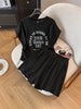 Plus Size Women's Summer Casual Short-Sleeve Relaxed Fit Two-Piece Set Fits 331 lb