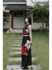 National Style Peony Skirt Retro Plant Series New Chinese Original Sleeveless Set Top + Dress