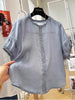 Plus Size Women's Summer French-Style Elegant Casual Short-Sleeve Relaxed Fit Shirt Fits 331 lb