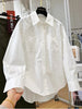 Plus Size Women's Embroidered Long-Sleeve Relaxed Fit Shirt Fits 331 lb