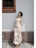Apricot Dew Moonlight Dress - Gentle and Elegant Chinese Bow Tie Backless Strap Long