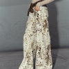 Leopard Print Patchwork Wide Leg Jeans Casual Pants