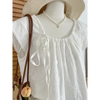 Plus Size Women's Summer French-Style Elegant Vintage Puff-Sleeve Relaxed Fit Shirt Fits 331 lb
