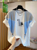 Plus Size Women's Spring Summer New-Style Embroidered Short-Sleeve Relaxed Fit T-Shirt Fits 331 lb