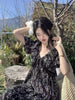 Plus Size Women's Summer Floral Puff-Sleeve Dress Fits 331 lb